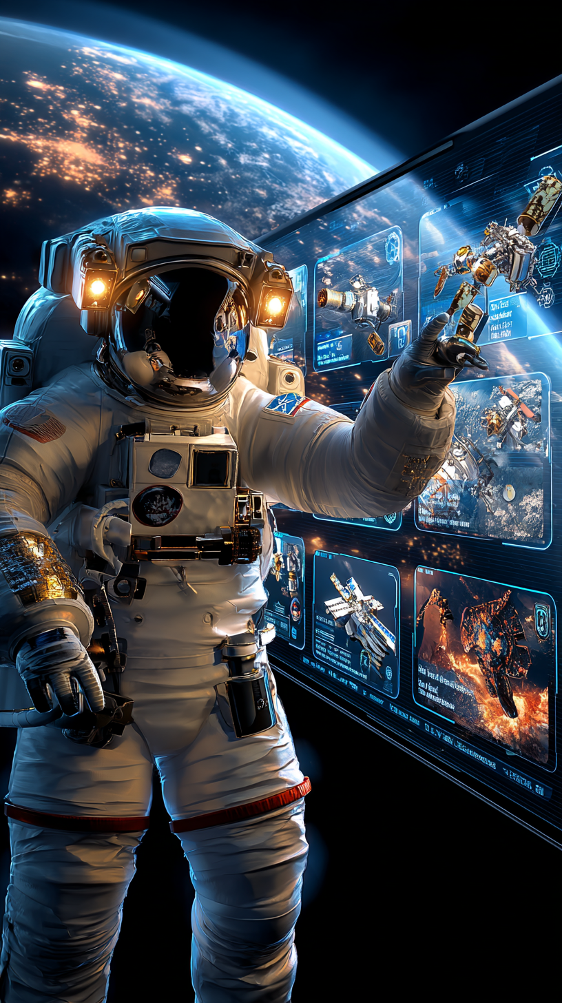 Astronaut using a communications interface